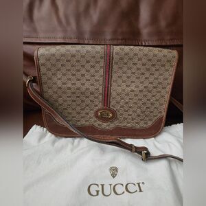Gucci Micro Guccisimma Mini Sherry Crossbody bag beige Mint Vintage Authentic